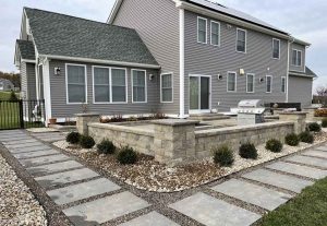 Stone walkway and patio