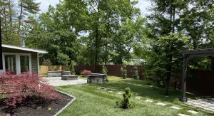Hardscape patio, fire pit and pergola with patio