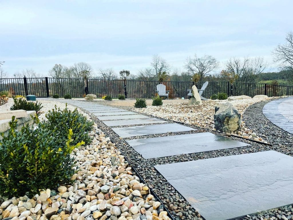 Natural bluestone walkway Large square bluestone walkway