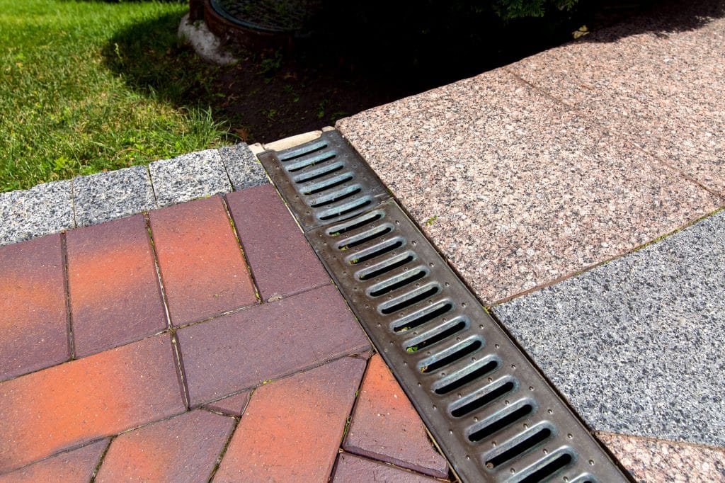 Finished trench drain with grate Finished trench drain with grate