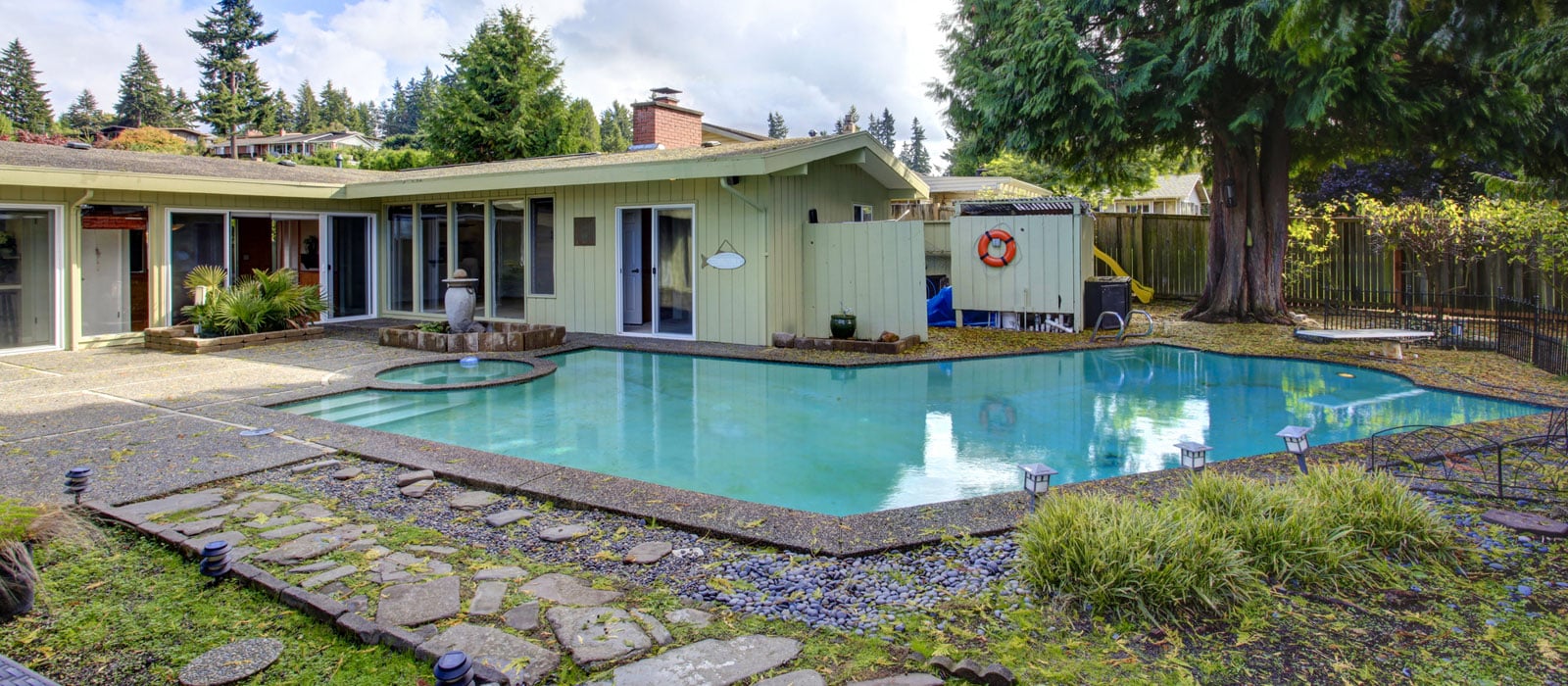 Beautiful home with pool and hardscaping
