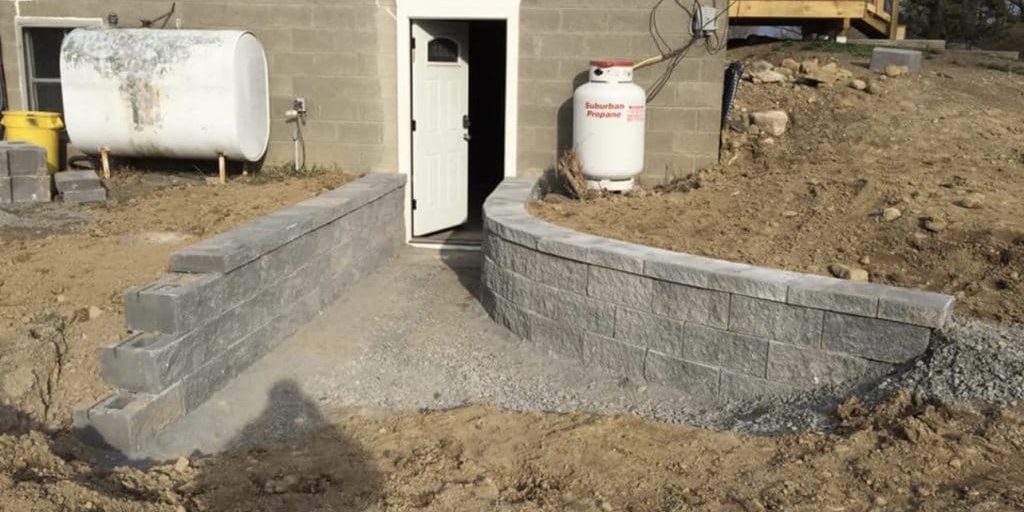 Partially installed basement walkout