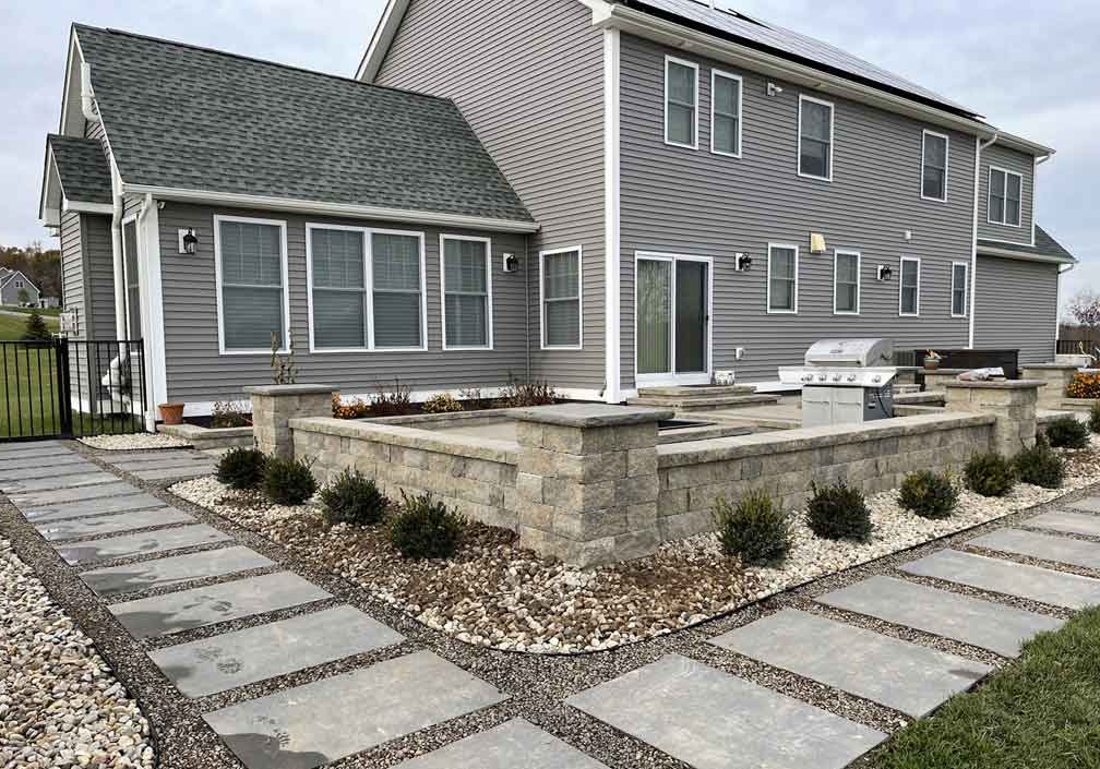Stone walkway and patio