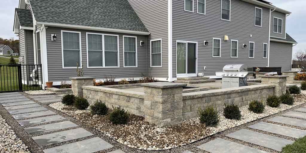 Stone walkway and patio